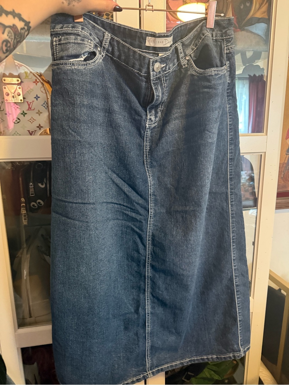 Dark Blue Denim Jeans Skirt